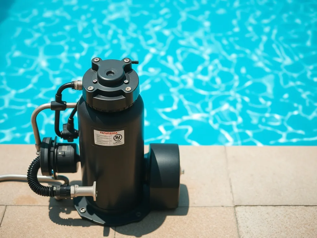 Coffret électrique de filtration piscine ouvert, montrant le disjoncteur, l'horloge de programmation et le bornier de
