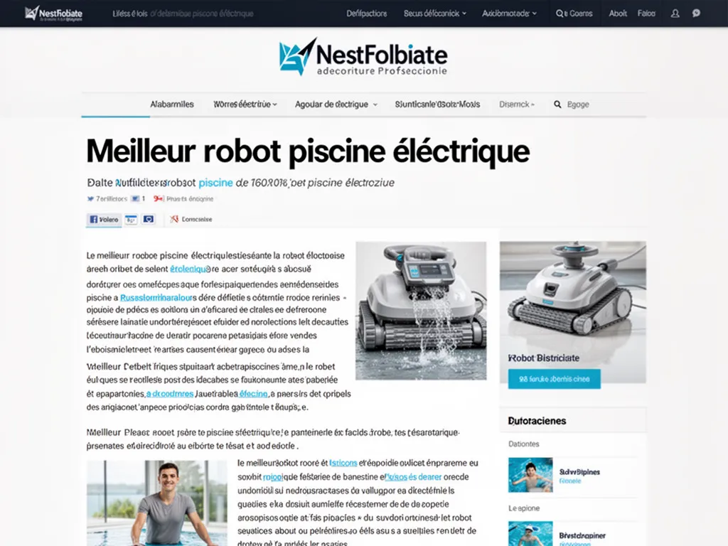 Robot nettoyeur au fond d'une piscine bleue en train d'aspirer des feuilles