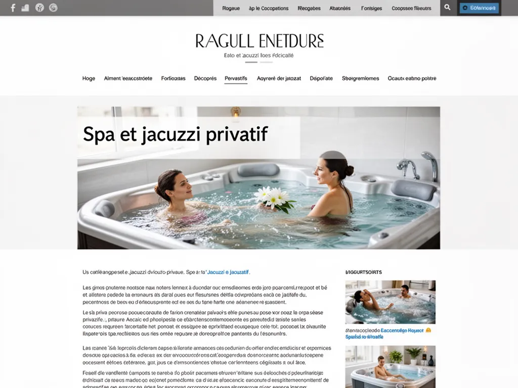 Spa extérieur installé sur une terrasse en bois, couverture en place et éclairage doux